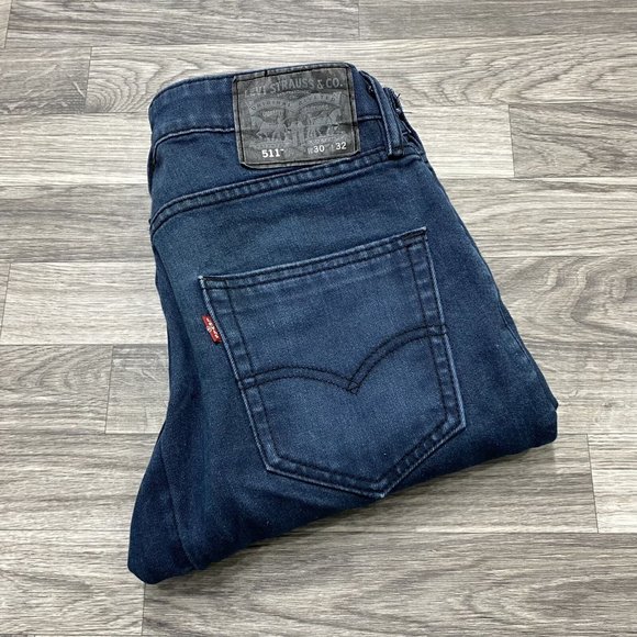 LEVI'S 511 Classic Straight Leg Mid Rise Blue Denim Jeans Men's Size 30 W 32 L